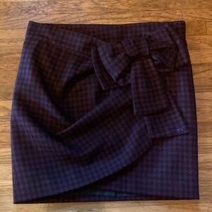Chic Houndstooth Bow Mini Skirt